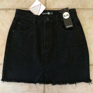 Black Denim Mini Skirt